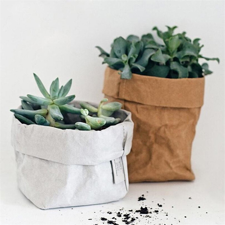Custom Eco Friendly Stone Black Brown Storage Bag Washable Kraft Paper Bag