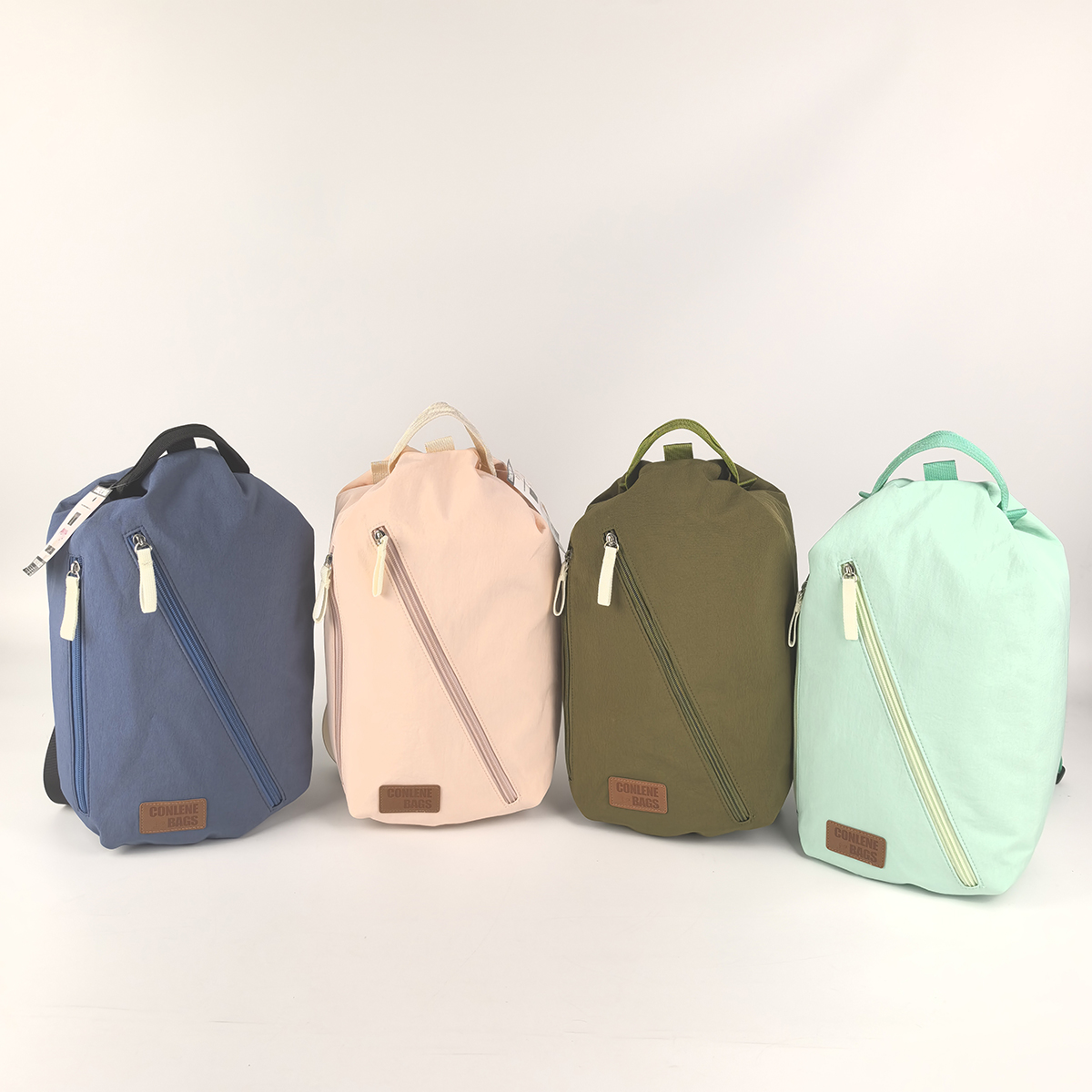 INS Custom Logo 230D Nylon Polyester Student Bag Colorful Inscription with Zipper and Pocket for Shopping