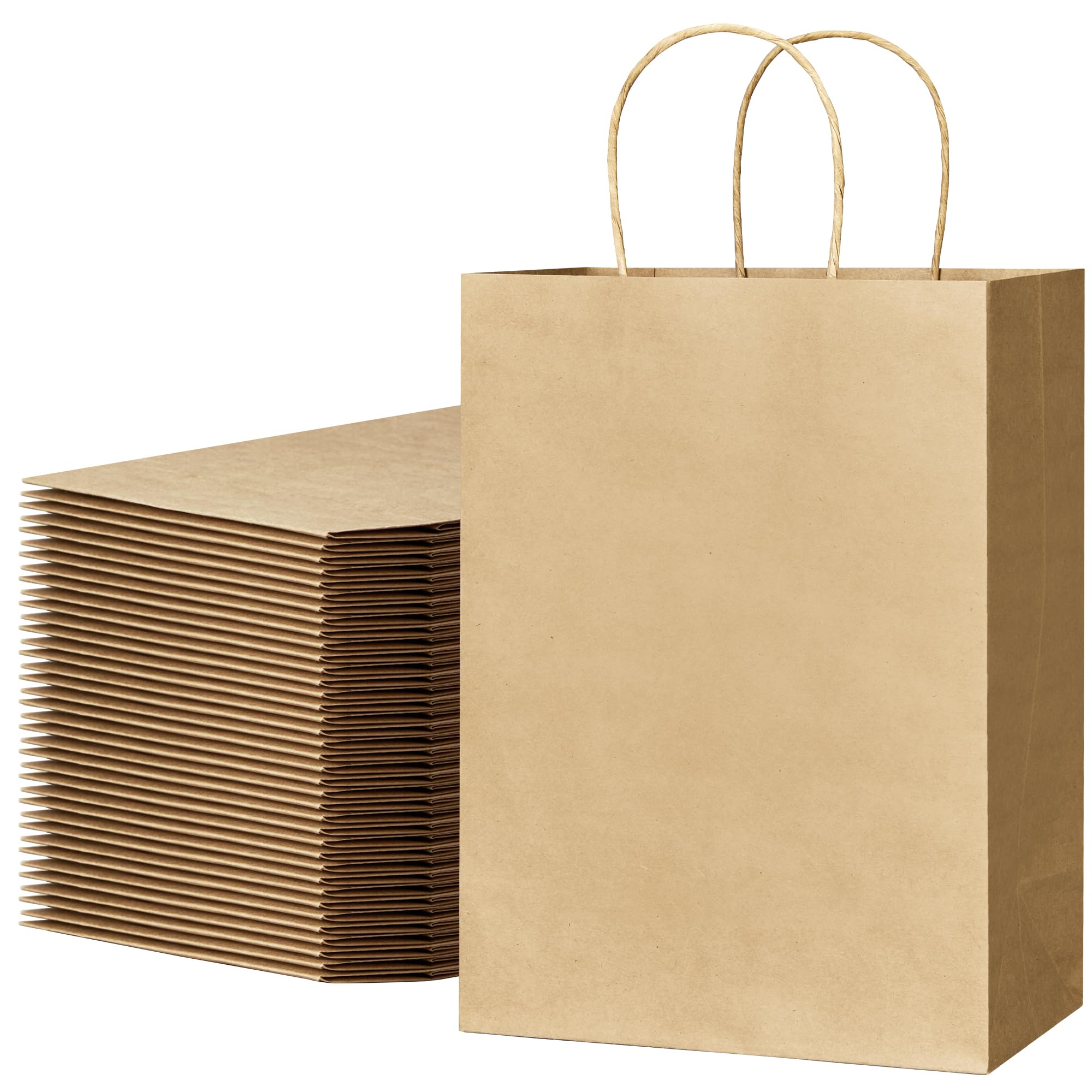 Customized Eco Friendly Brown Paper Carry Bags With Handles for Shopping Grocery Retail Shopping Gift Bags