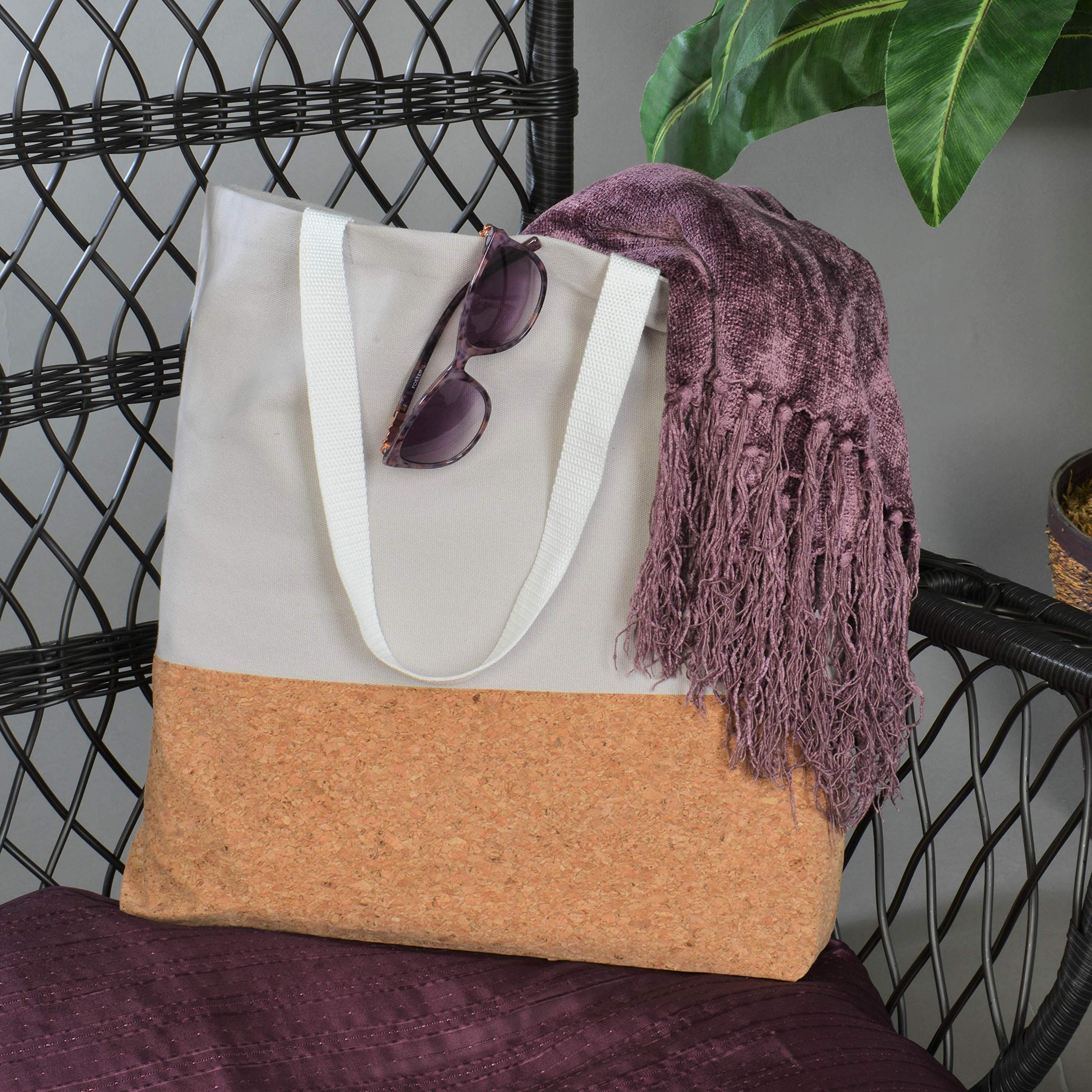 Promotional Cork Tote Bag Unique Gift Fashion Unisex Eco Friendly Cotton Canvas Wood Grain Cork Shopping Bag factory