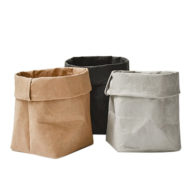 Eco-friendly Stock Kraft Paper Washable Paper Plant Pot Flower Pot Bag
