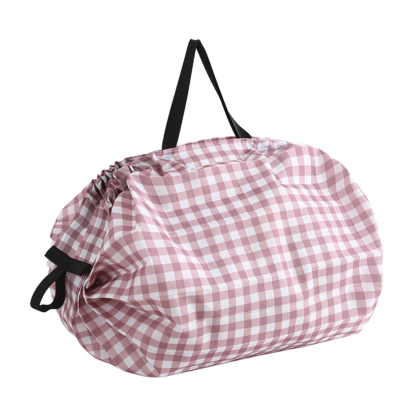 Wholesale Custom Folding Pocket Tote Bags Printed Polyester Foldable Grocery Bag Roll up Portable Shopping Bags supplier