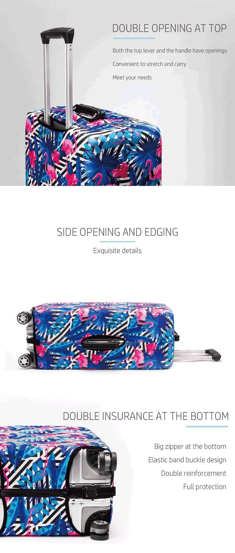 Custom Elastic Polyester Suitcase Cover Protective Luggage case Cover supplier