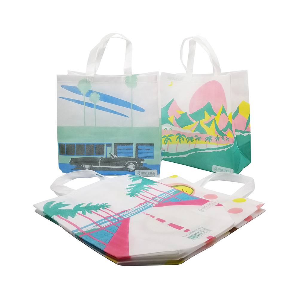 Biodegradable Corn Reusable PLA Non-woven Recycle Non Woven Fabric Degradable Shopping Tote Bag