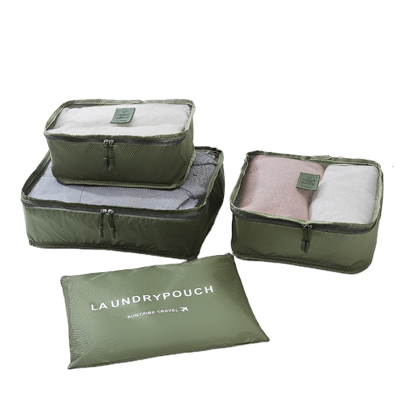 Travel Bags Travel Accessories 4 Set Compression Mesh  Luggage Packing Cubes Laundry Pouch