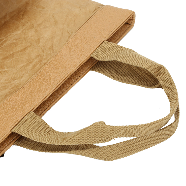 OEM Quality Metal Snap-fastener Washable Brown Tyvek Bag for Shopping