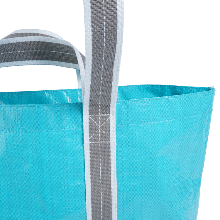 Popular Customized Double Handle Foldable Reusable Wholesale PE PP Woven Tote Bag factory