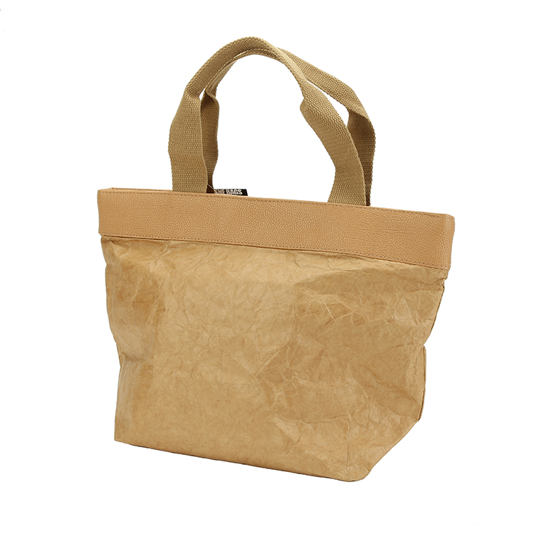 OEM Quality Metal Snap-fastener Washable Brown Tyvek Bag for Shopping