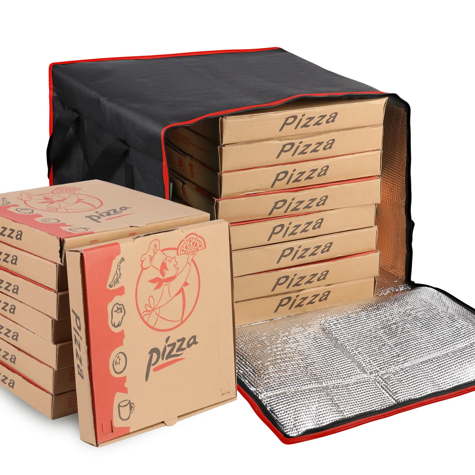 Grote Capaciteit Eten Bezorgen Picknick Campen Tote Koeltas Geïsoleerde Lunchtas Warmhoudtas Pizza Eten Bezorgtas