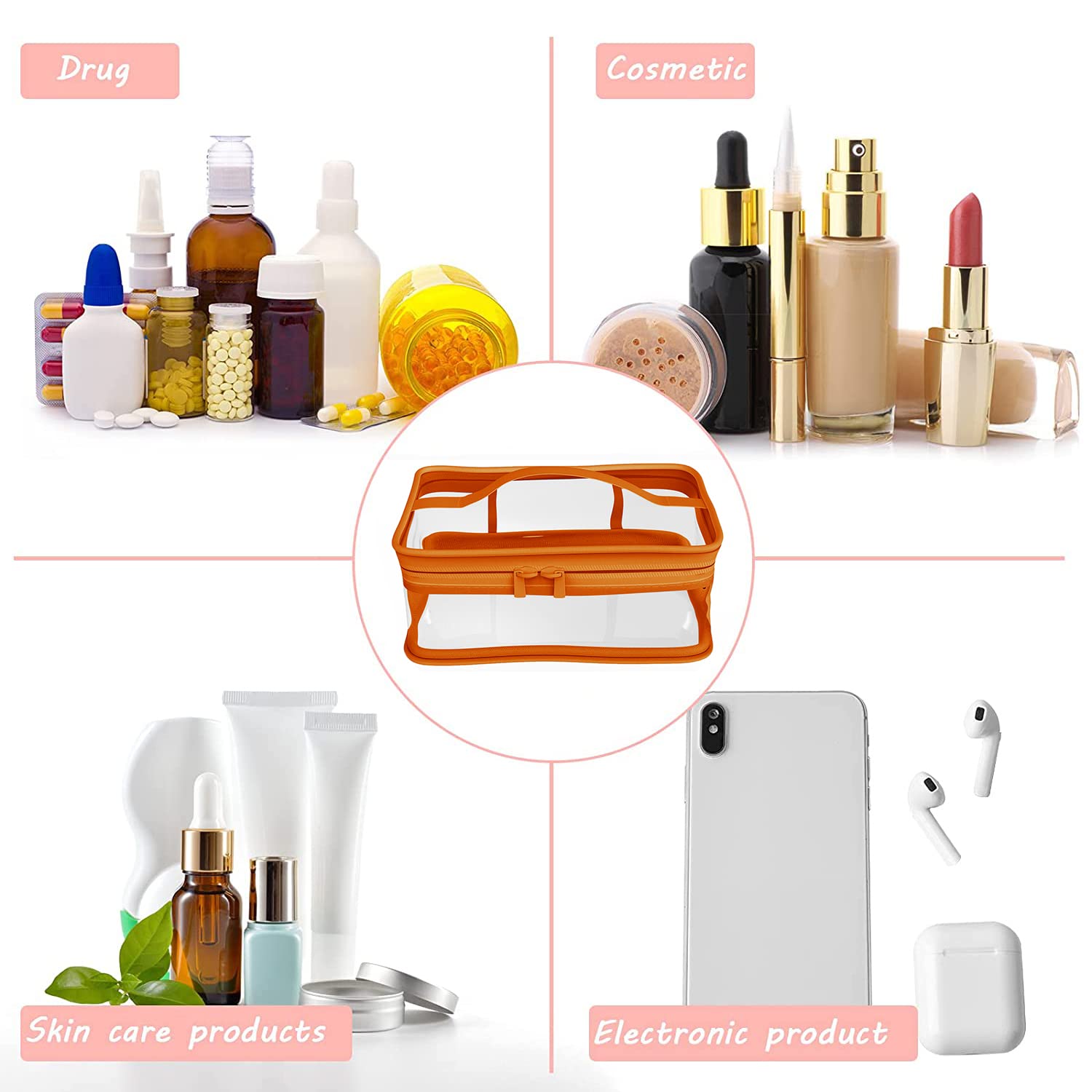 Custom Travel Storage Toiletry Organizer Wash Makeup Bag Portable PVC Cosmetic Bags Transparent Swimming Waterproof Bag factory