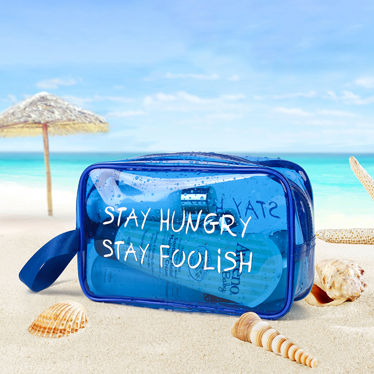 New Style Swimming Fitness Clear Transparent Toiletries Makeup Bag Waterproof Portable PVC Make up Cosmetic Bags for Wash Shower