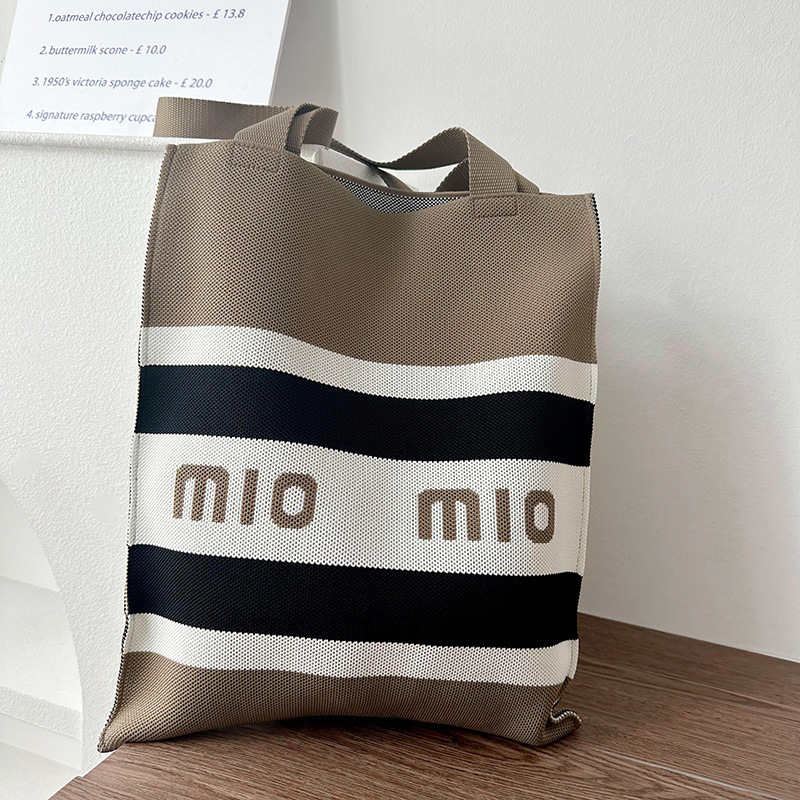 Wholesale Customized Capacity Knitted Tote Bag for Women Vintage Knitted Shoulder Bag Knitting Crochet Bag