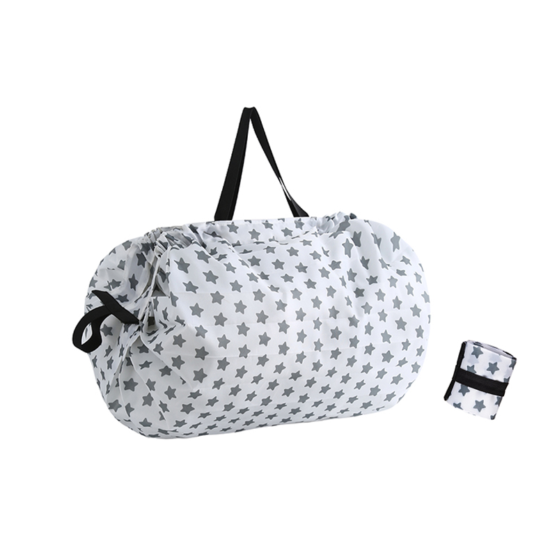 Wholesale Custom Folding Pocket Tote Bags Printed Polyester Foldable Grocery Bag Roll up Portable Shopping Bags