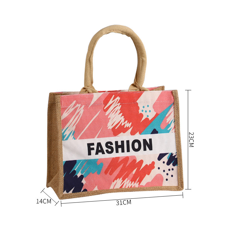 Personalized Graffiti Canvas Jute Shopping Bag With Custom Printed Logo