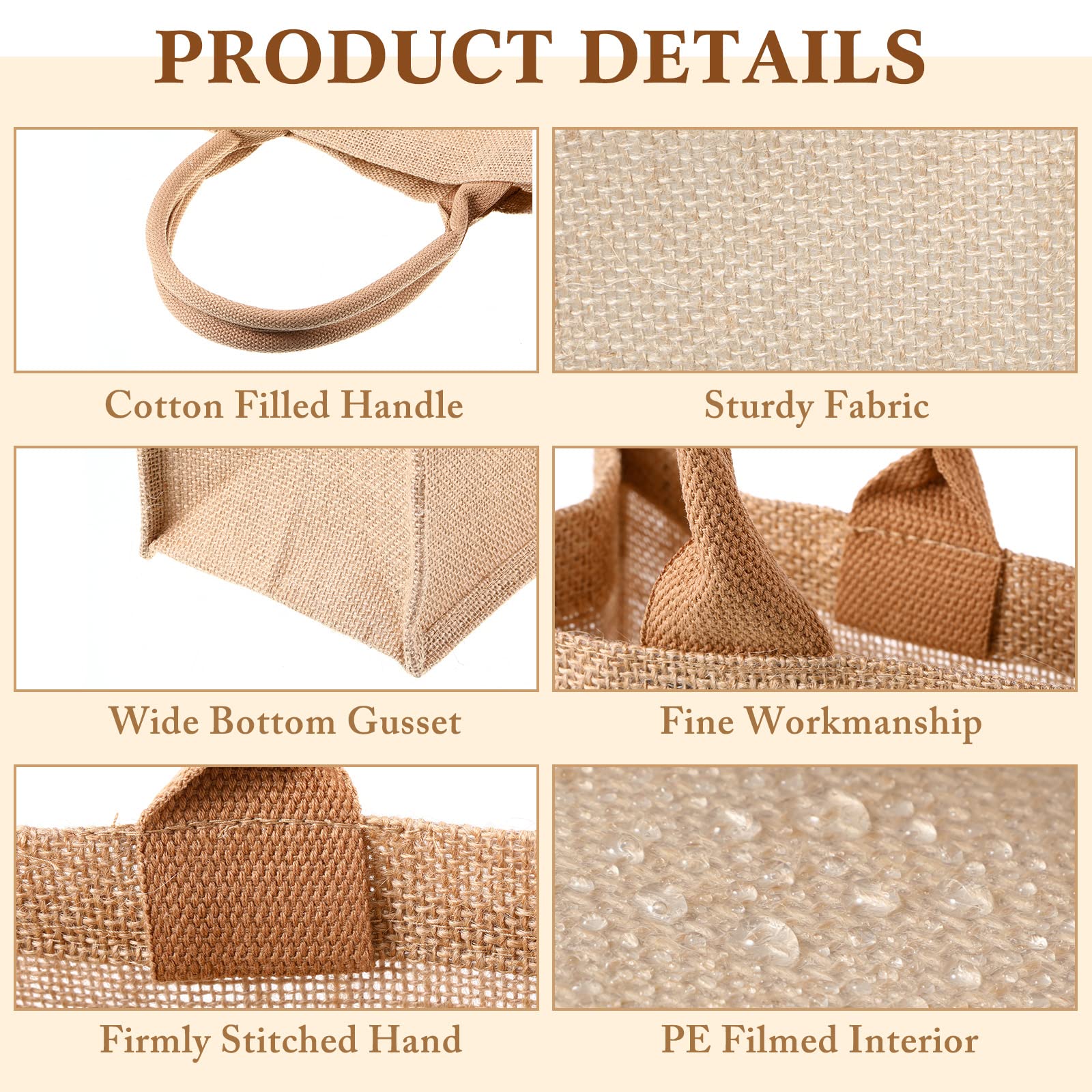 Wholesale Eco-Friendly Materials Recycled 100% Jute Bags Blank Burlap Jute Tote Bags With Handles Custom Printed Logo