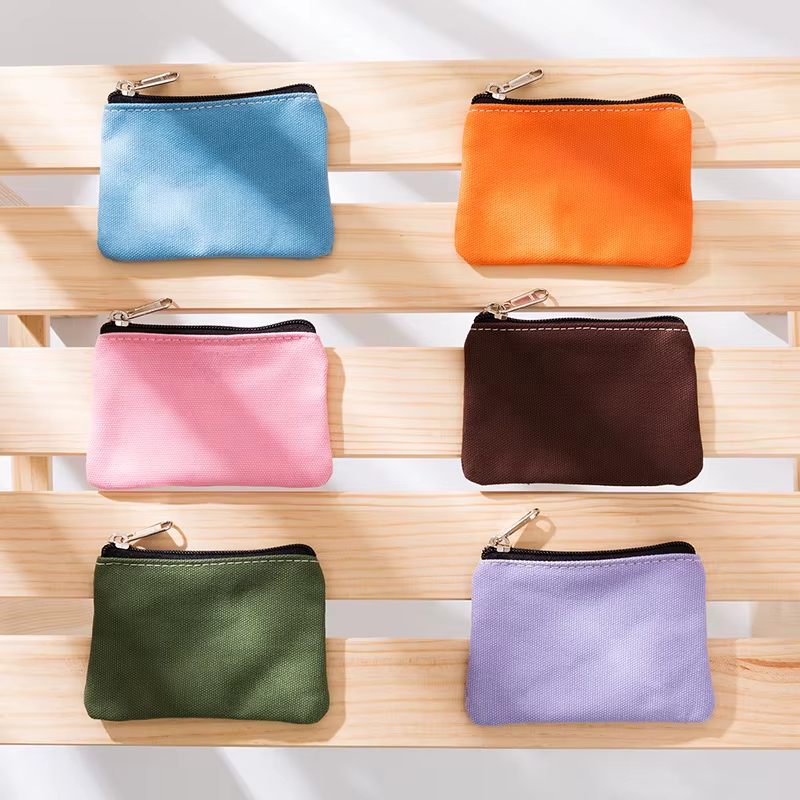 Customized Mini Cotton Canvas for Toiletry Organizer Portable Durable Makeup Cosmetic Bag Zipper Cute Colourful for Travel