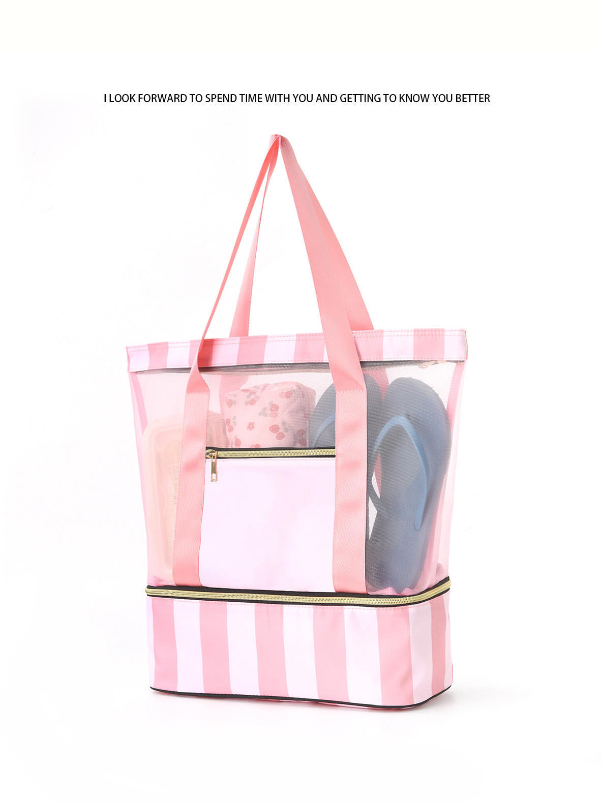 Portable Double-Layer Large Capacity Beach Bag Handheld Travel Storage Swimsuit Waterproof Polyester for Shopping manufacture