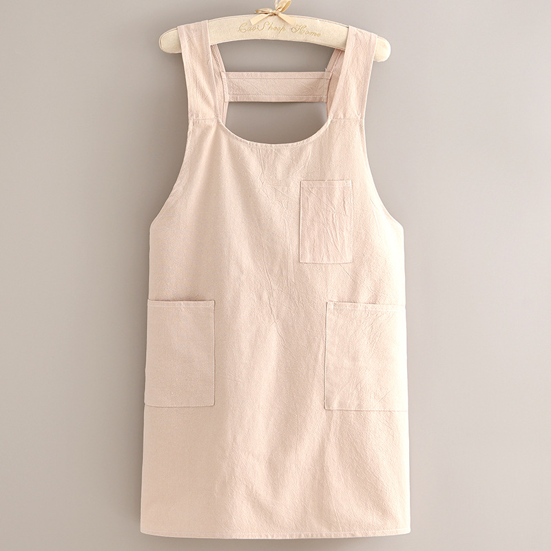 Solid Color Men Women Custom Logo Oilproof Waterproof Apron Sleeveless Aprons Kitchen Cooking Restaurant Bib Apron with Pocket details