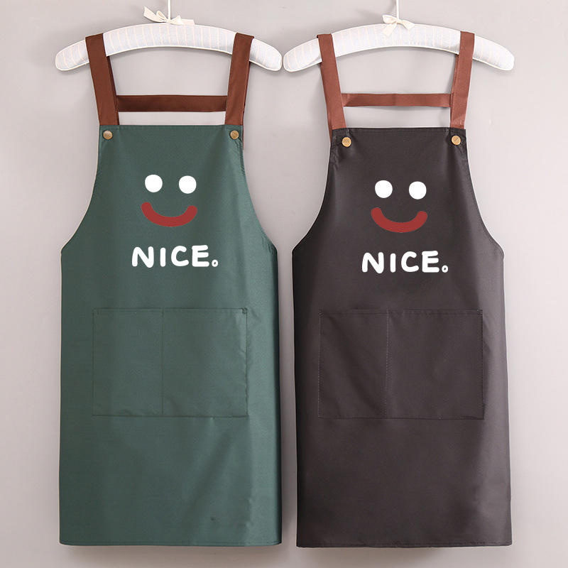 Durable Cotton Bib Apron for Hairdressers Chefs Kitchen Server Custom Logo Printed Waterproof Canvas Pockets Restaurant supplier
