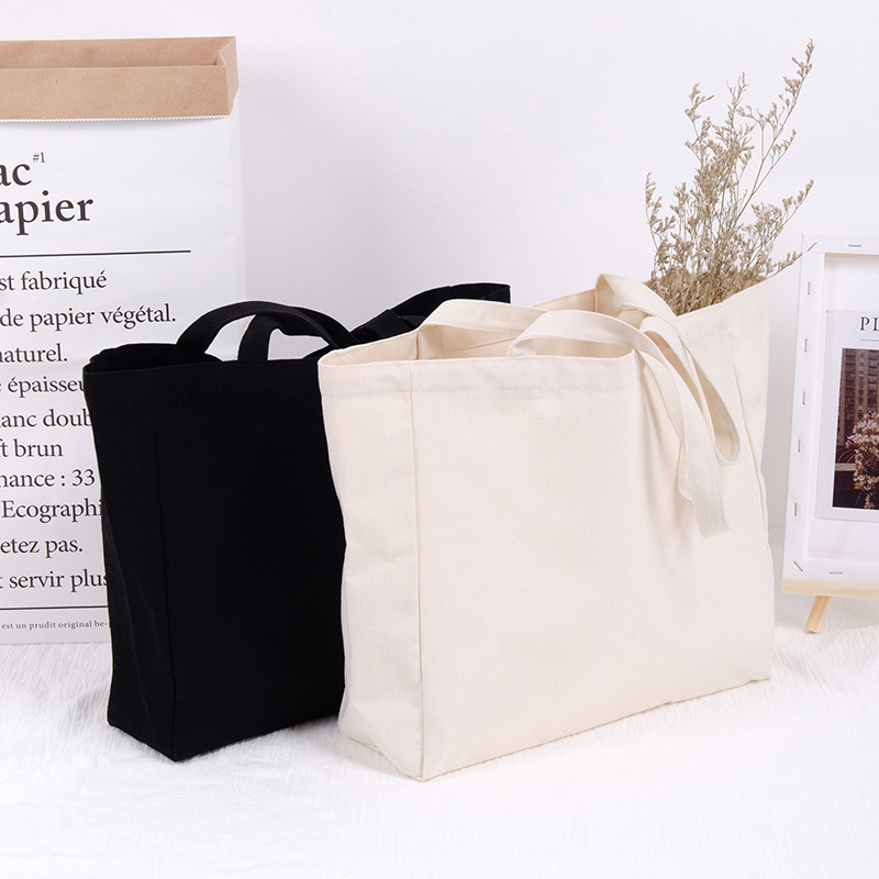 Custom Logo Eco-friendly Large Capacity Portable Reusable Shopping Bags Blank 100% Cotton Canvas Tote Bag supplier