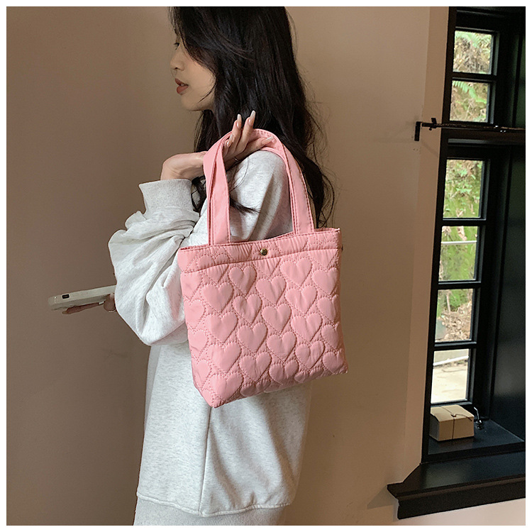 Handbags Fashion Fall Winter Lightweight Filling Quilted Bag Puffy Quilted Weekender Small Tote Puffer Bag Women manufacture