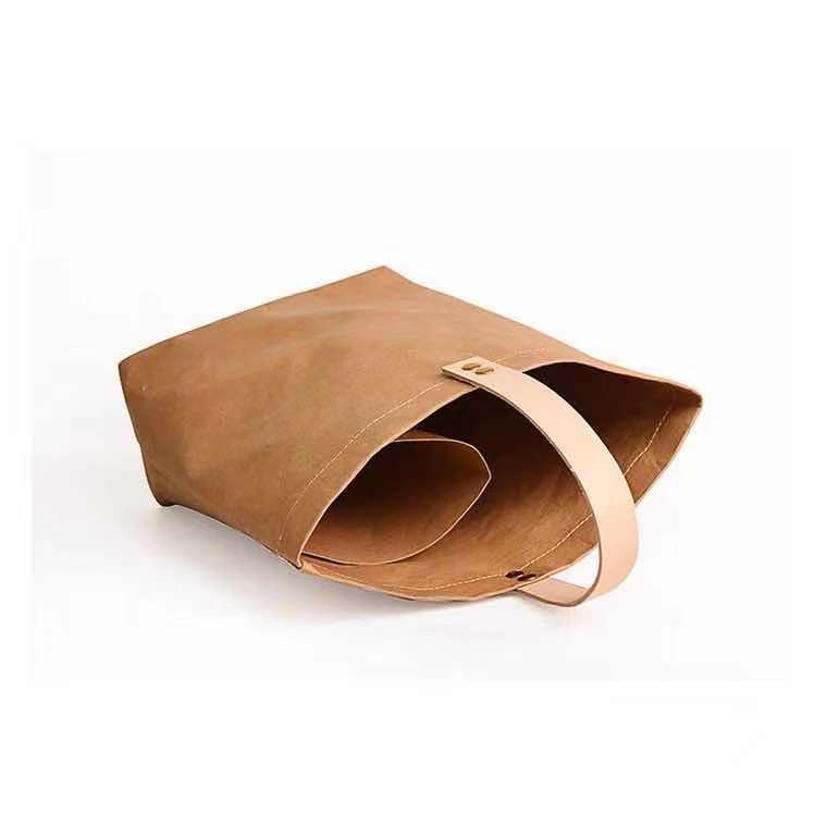 Custom Logo Washable Kraft Paper Eco-friendly Gift Bag Kraft Paper Bottle Wine Bag details