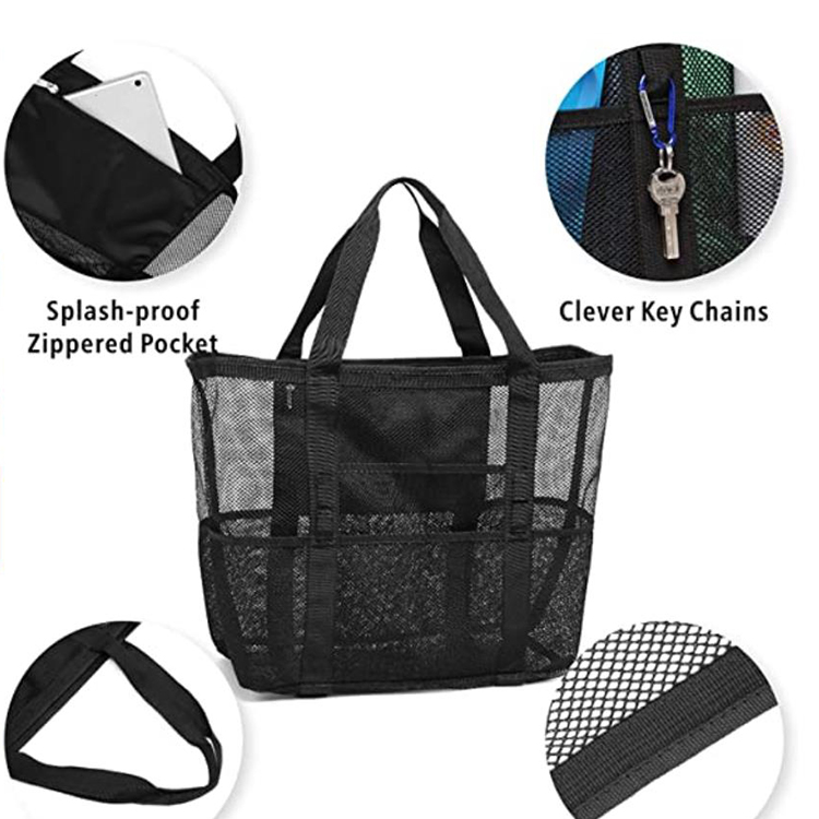 Wholesale Hot Sell Waterproof Tote Foldable Bag Swimming Camping Ice Mesh Beach Bag manufacture
