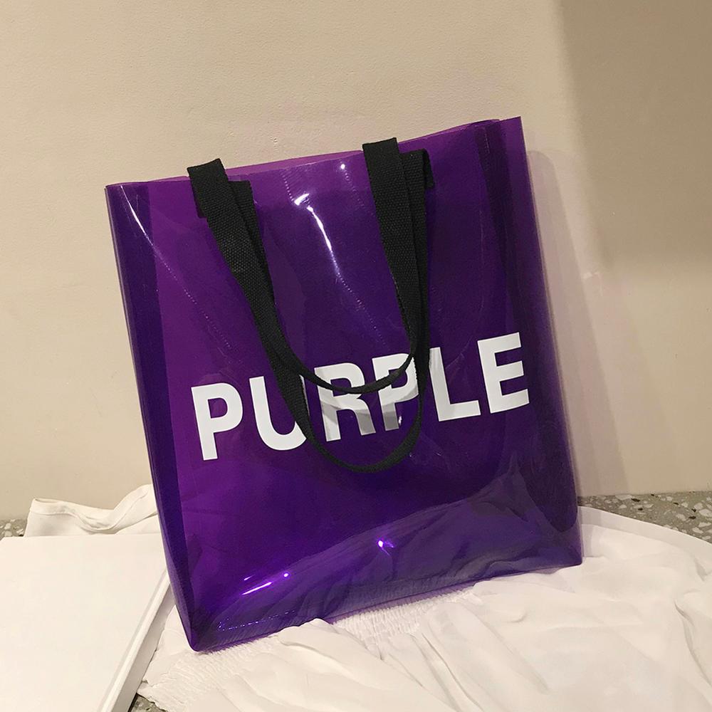 Women's PVC Clear Transparent Tote Bags Large Casual Summer Shopping Beach Bags Jelly Candy Inspired Beach Bag details