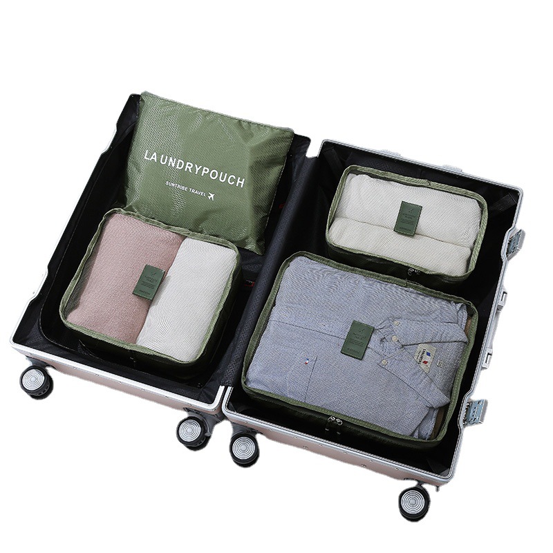 Travel Bags Travel Accessories 4 Set Compression Mesh Luggage Packing Cubes Laundry Pouch supplier
