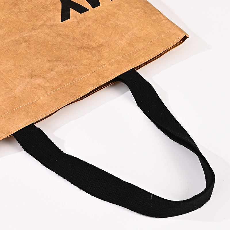 Custom Durable Waterproof Reusable Washable Brown Tote Paper Beach Tyvek Shopping Bag manufacture