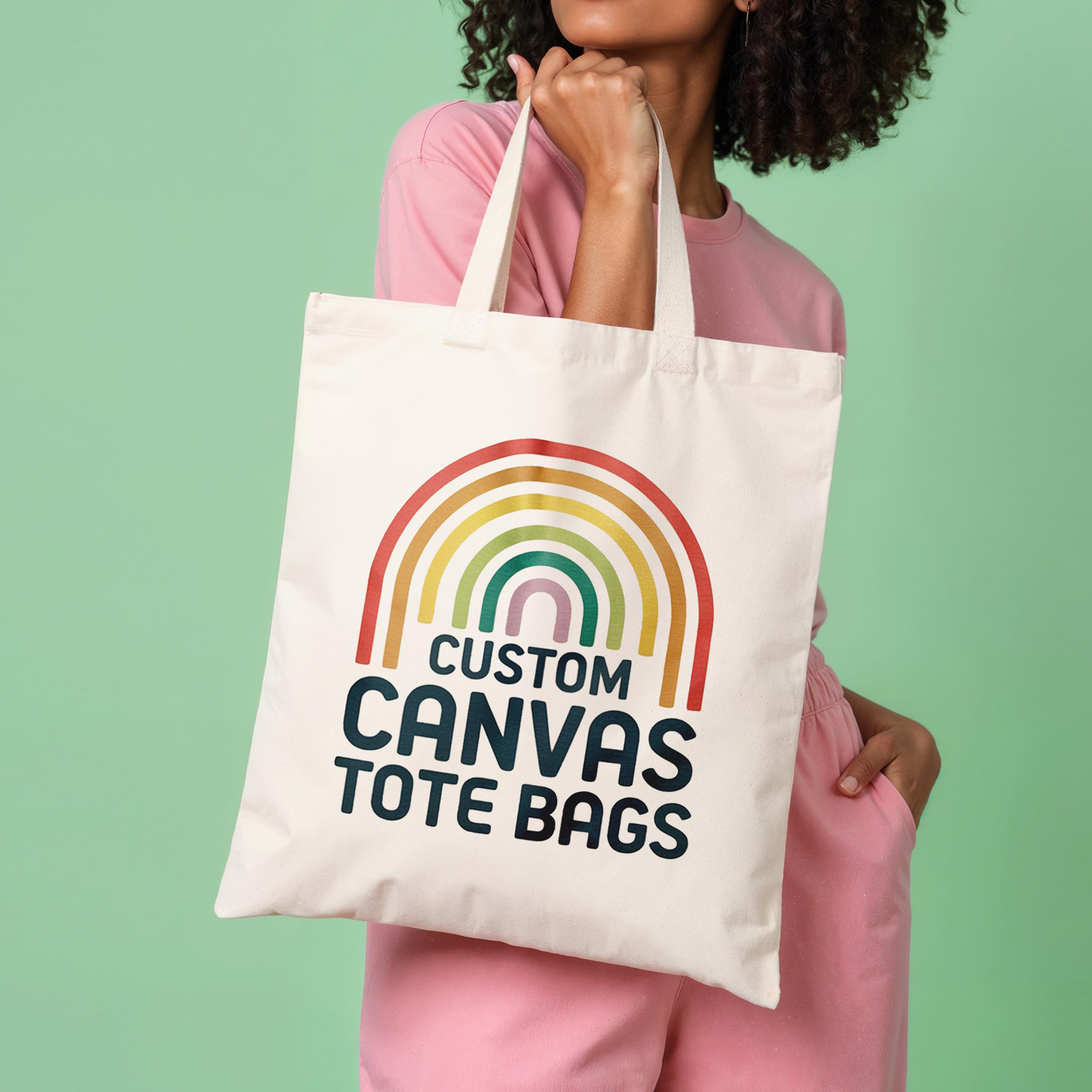 Custom Beige Cotton Canvas Shoulder Tote Bag with Logo Printing Dust Proof and Semi Natural for Shopping