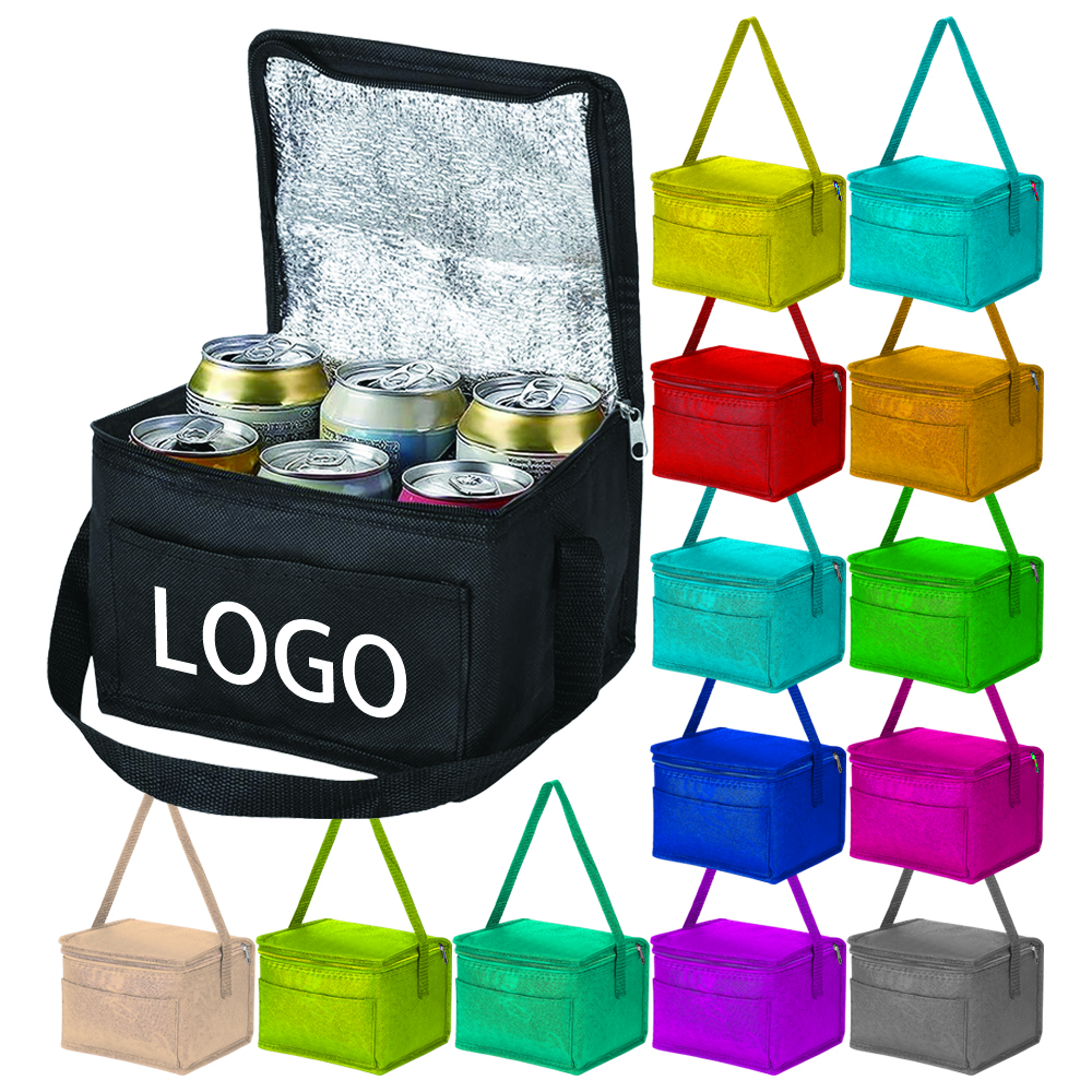 Promotional Custom Nonwoven Small Insulated Cooler Bag Wine Cooler Bag With Zipper for Picnic details