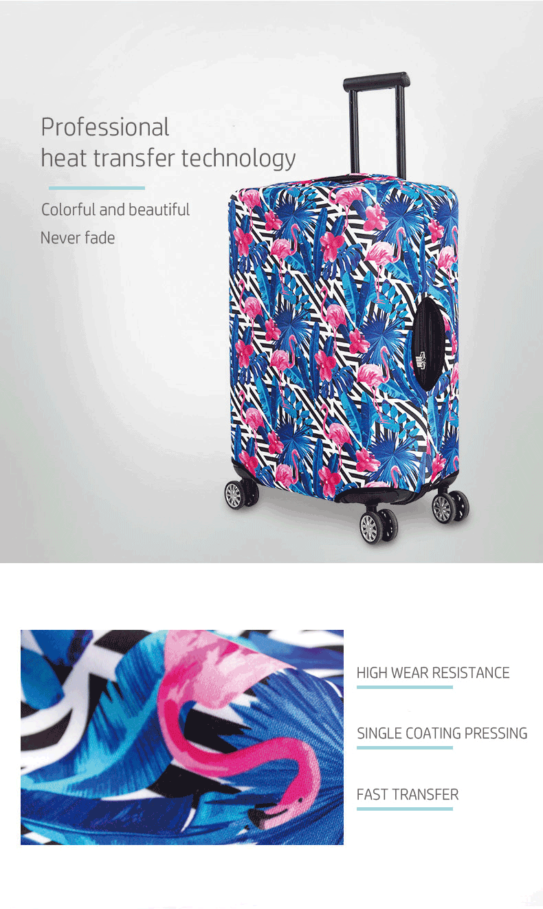 Custom Elastic Polyester Suitcase Cover Protective Luggage case Cover factory