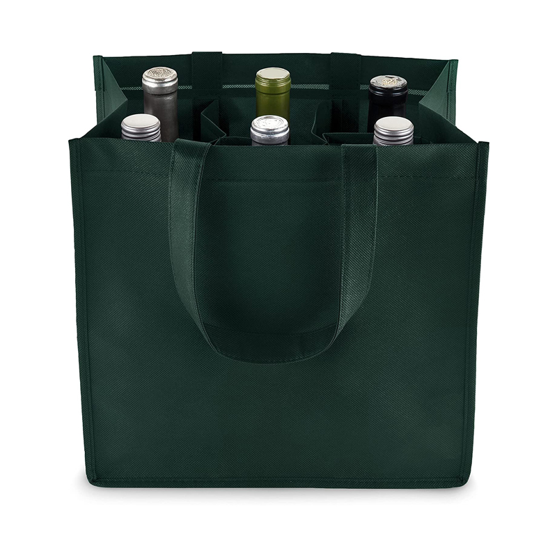Wholesale Custom Foldable Tote Non Woven Bags 6 Bottle Wine Bag