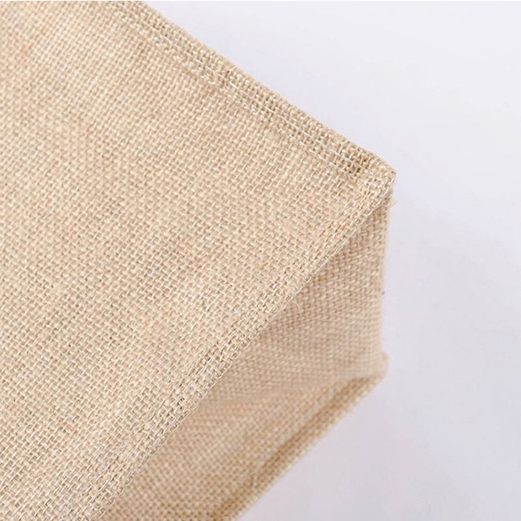 Wholesale Cheap Reusable Custom Logo Printed Grocery Shopping Tote Jute Bag with Leather Handle Large Hemp Burlap details