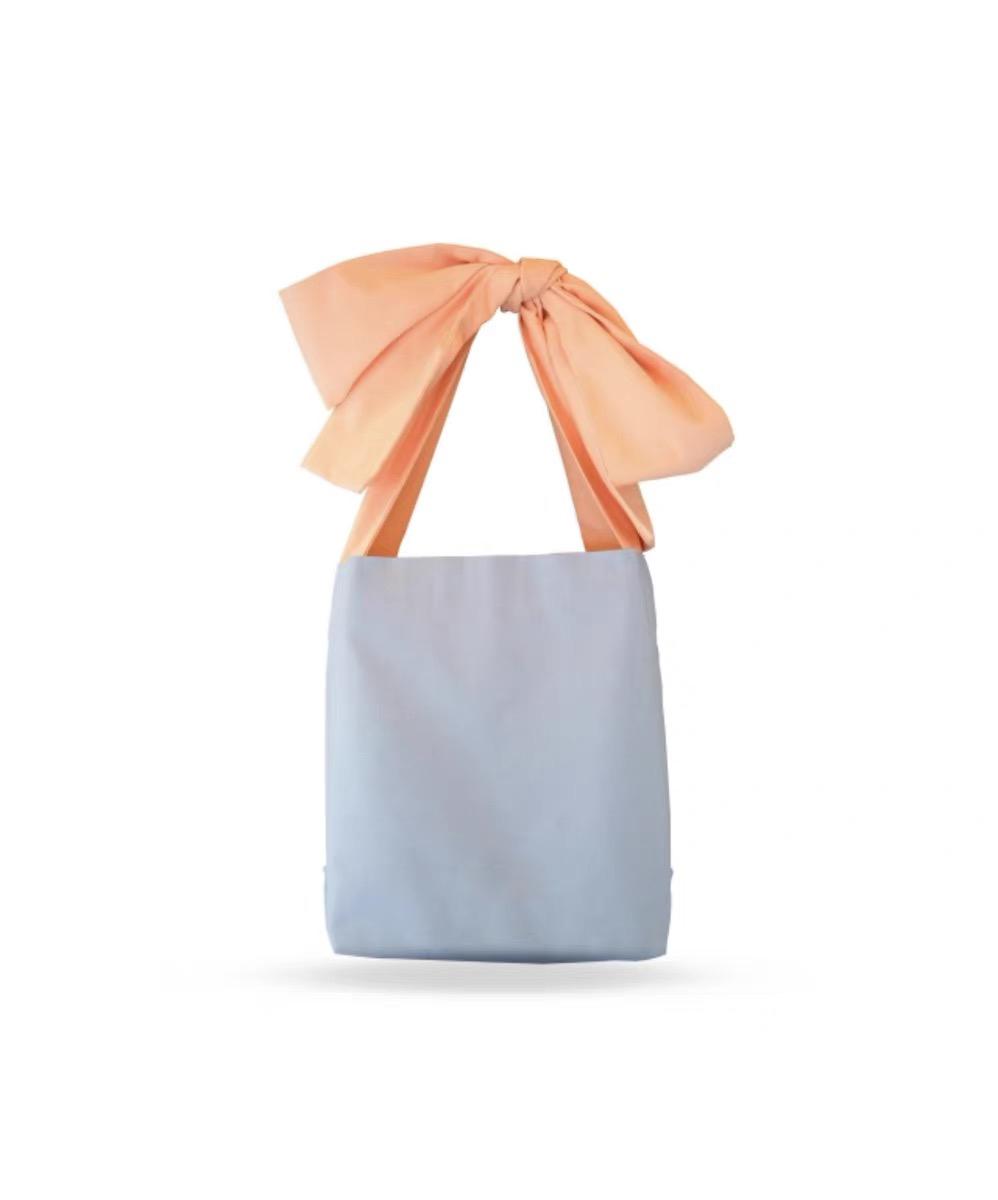 Wholesale Casual Cute Girl Personalised Bowknot Tote Bag Canvas Foldable Reusable Shopping Cotton Bow Tote Bag manufacture
