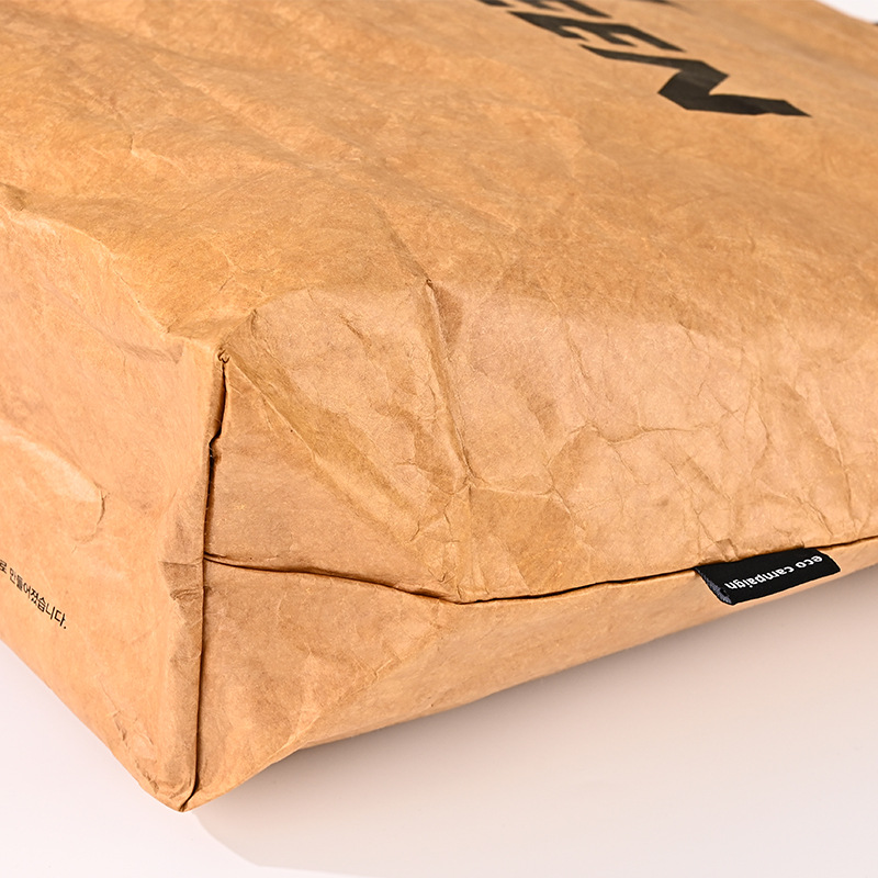 Custom Durable Waterproof Reusable Washable Brown Tote Paper Beach Tyvek Shopping Bag manufacture