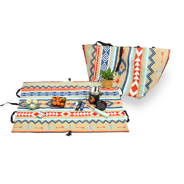 Tote Bag Custom Printing Pp Woven Handled Wholesale Large Multifunctional Picnic Mat Shopping Bag