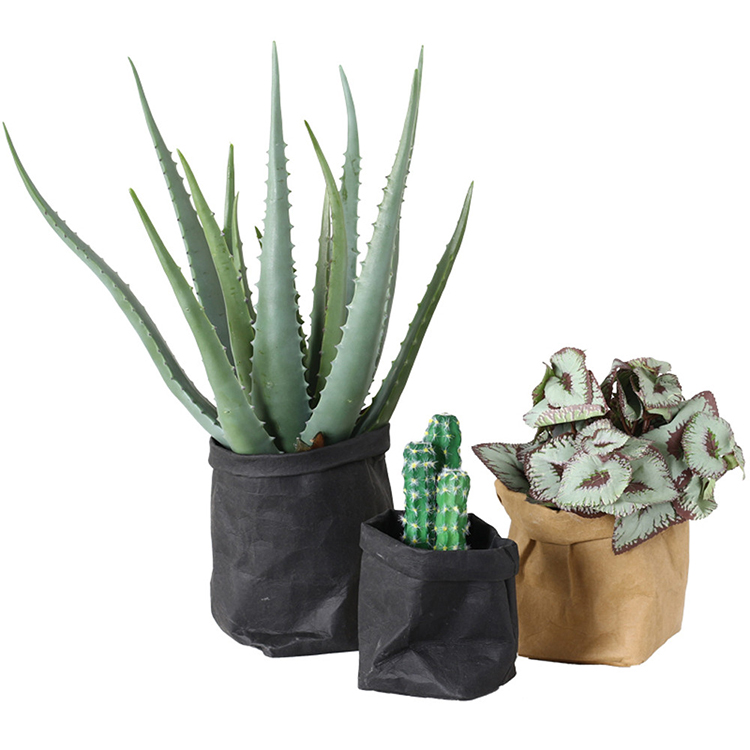 Eco-friendly Stock Kraft Paper Washable Paper Plant Pot Flower Pot Bag factory