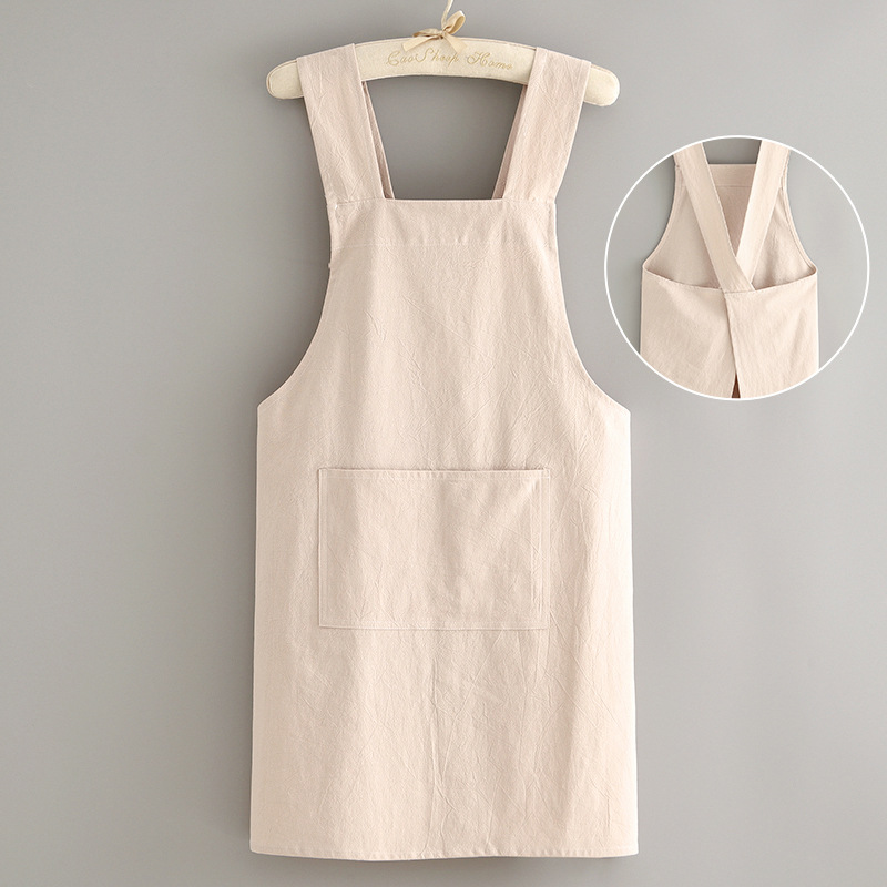 Solid Color Men Women Custom Logo Oilproof Waterproof Apron Sleeveless Aprons Kitchen Cooking Restaurant Bib Apron with Pocket details