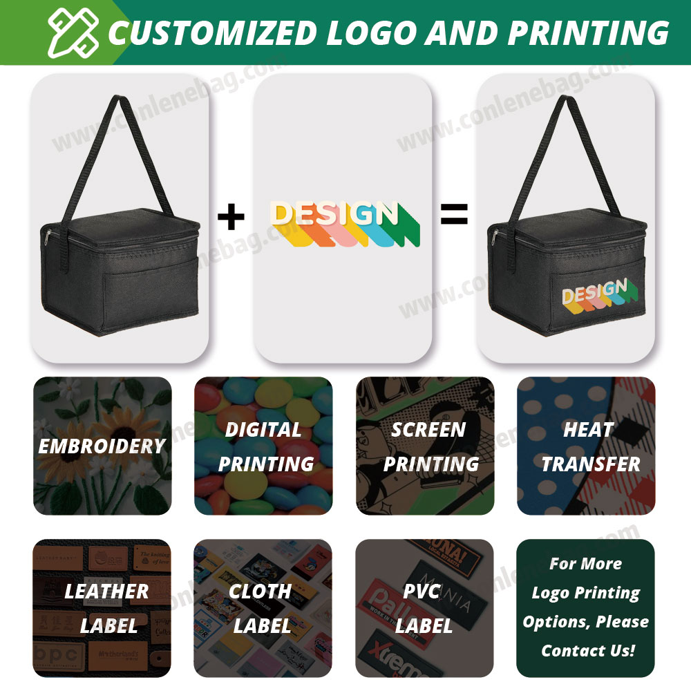 Reusable Custom Logo Insulated Corduroy Lunch Bag with Buttons and Interior Pockets